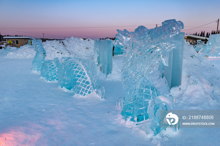 Beautiful winter ice sculpture in Fairbank