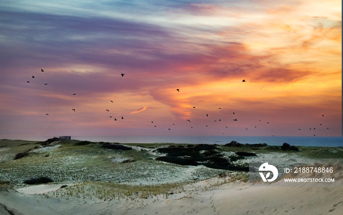 Sunset in the Cape Cod National Seashore Dunes