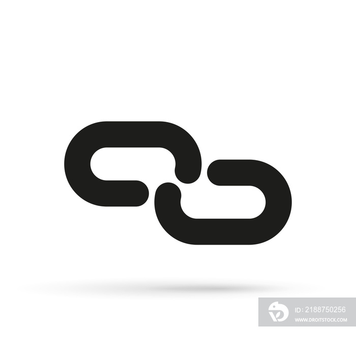 Simple chain icon over white illustration