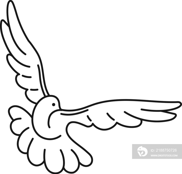 Vector holy bird icon isolated flying dove pigeon