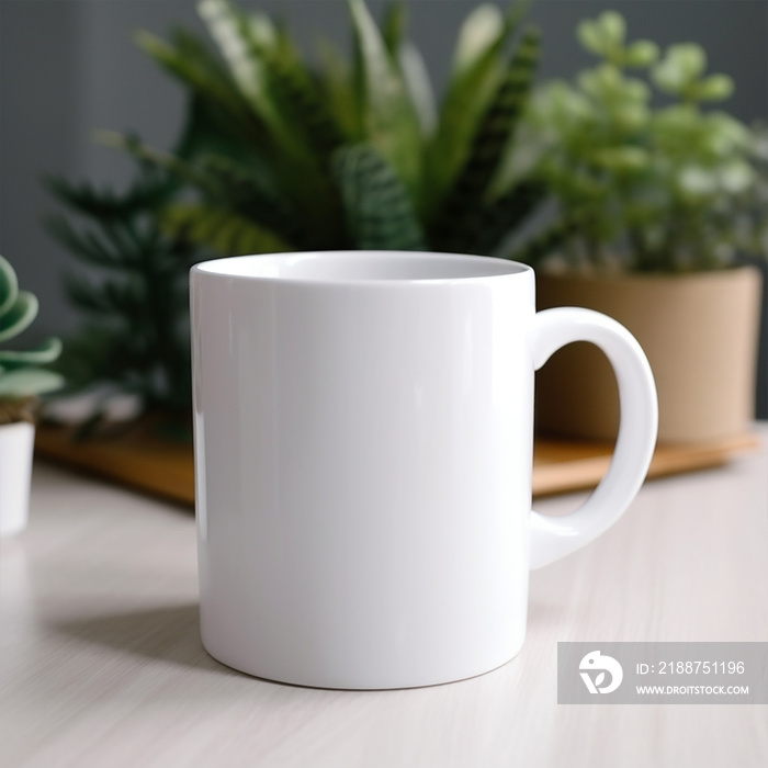 White Coffee Cup Mockup, Professional Coffee Mug with natural items in the background