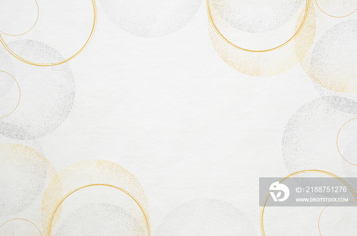 White Japanese  washi  paper texture with classy gold pattern. Abstract graceful Japanese style background.