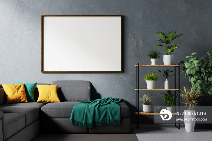 Mockup frame in the modern interior background