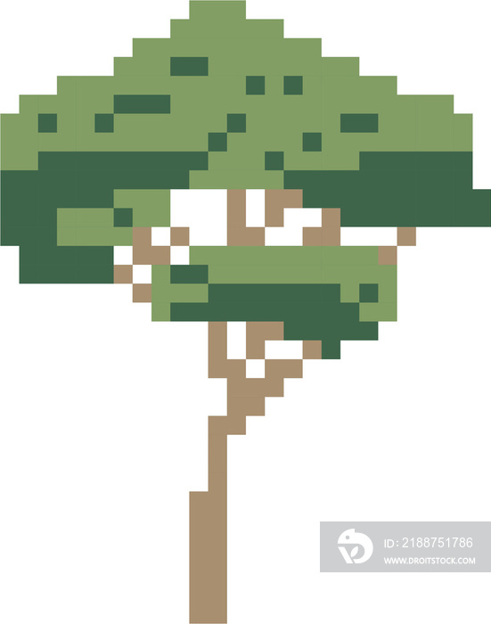 simplicity tree freehand pixel flat design