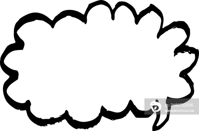 empty speech bubble text in hand drawn illustration.collection of blank copy space conversation for comic and design element. a simple line balloon text design template