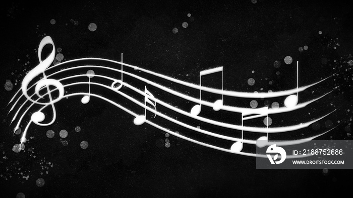 black and white background musical notes