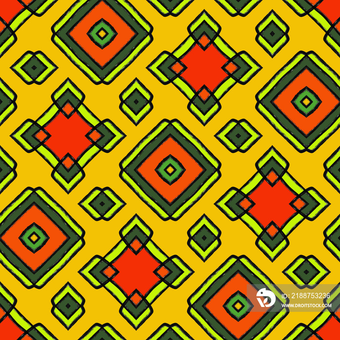 Ethnic Style Seamless Patterns and Geometric graphic.  African seamless pattern, picture art and abstract background with vibrant color.