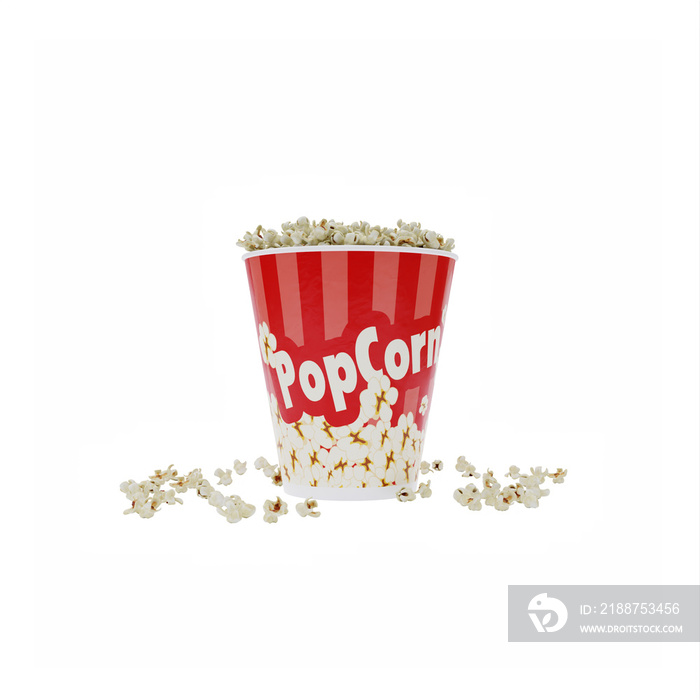 bucket of popcorn isolated