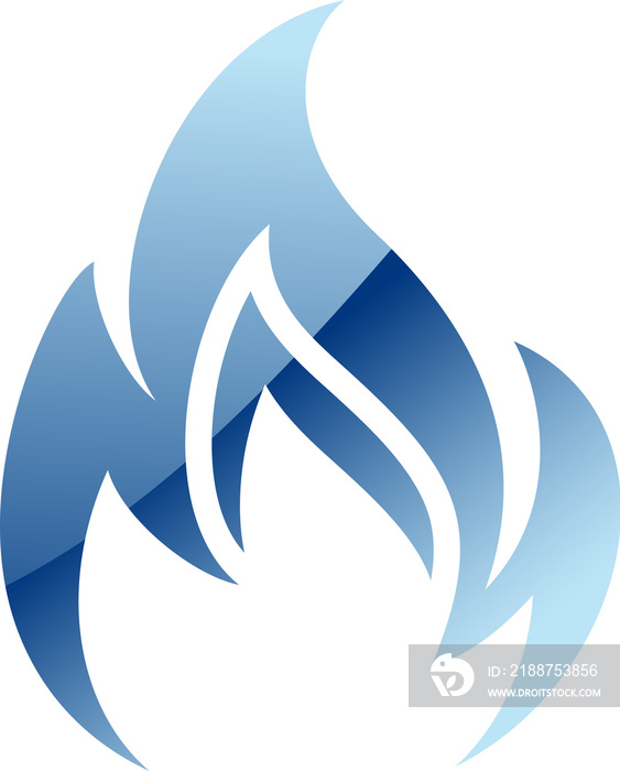 Blue fire, natural gas logo