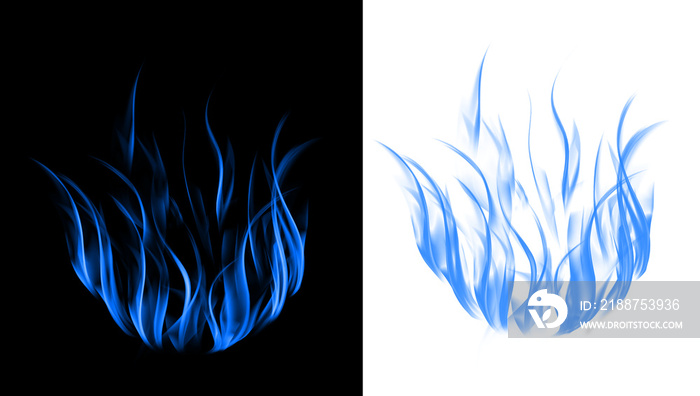 blue flame effect transparent background