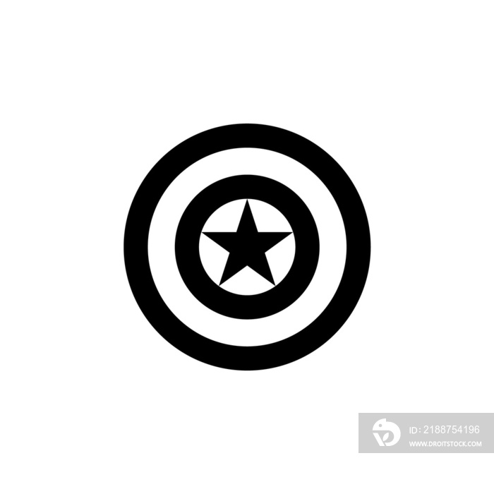 Captain America’s shield png icon isolated on white background, Fictional weapon sign