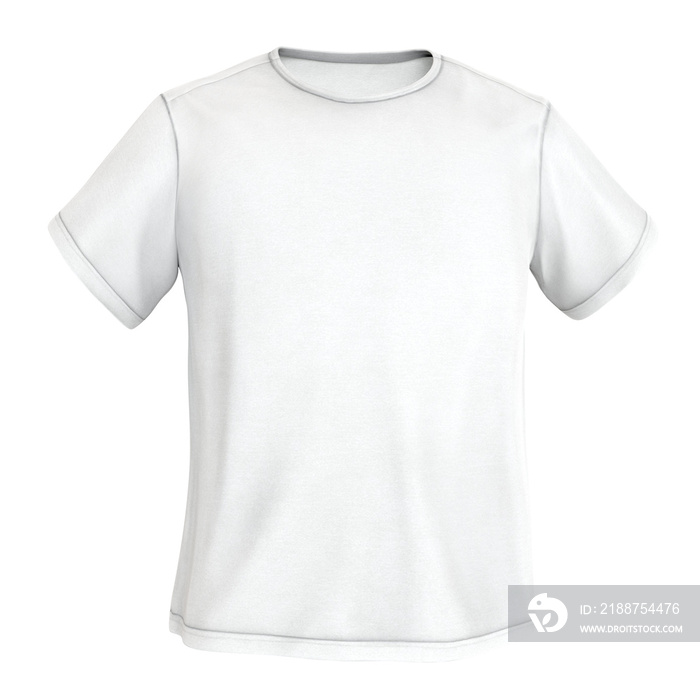 white t-shirt plain design mockup blank shirt isolated nobody 3D illustration