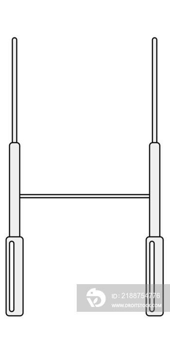 illustrazione con pali di porta gioco rugby su sfondo trasparente