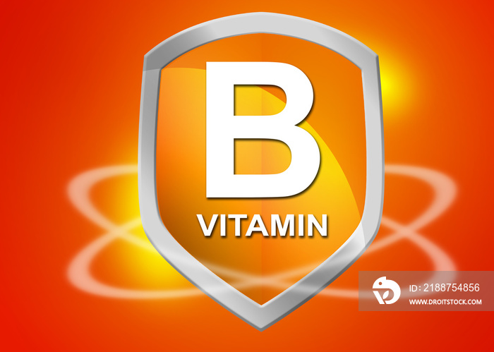 Vitamin B  shield for health concept