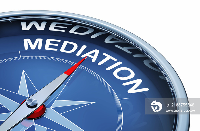 3Drendering of an compass with the word mediation