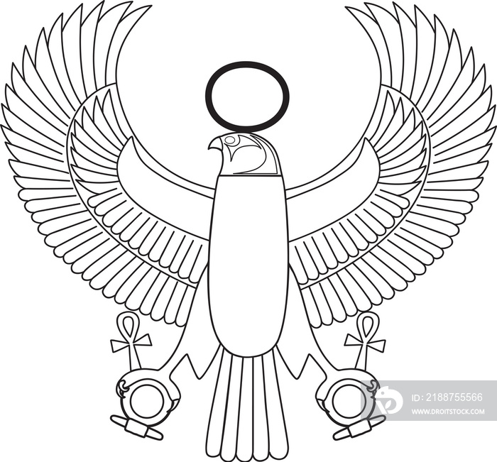 Outline Illustration of Horus