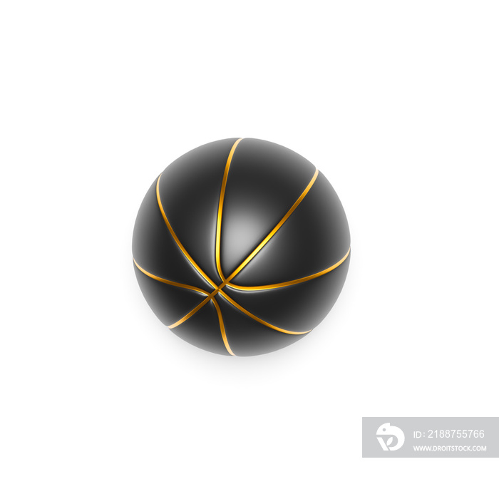 Black basketball with gold