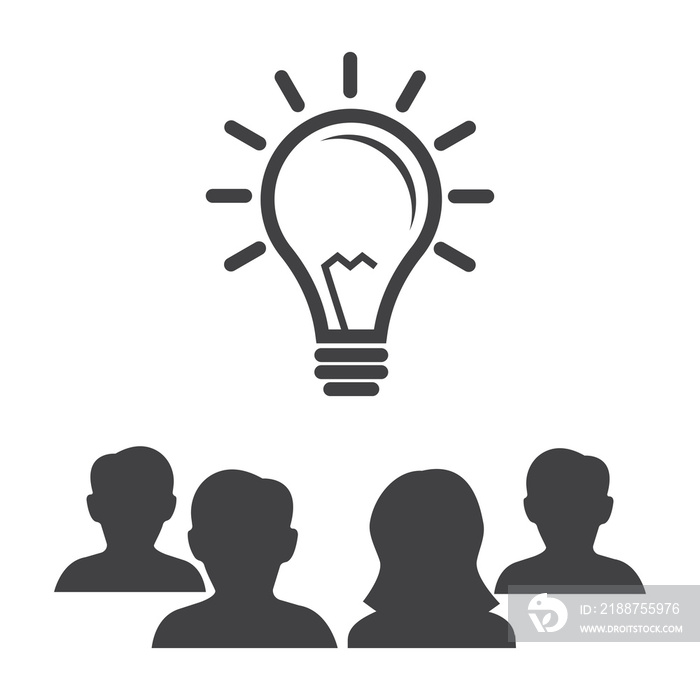 light bulb idea, meeting icon