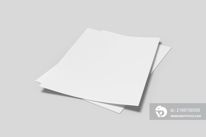 Realistic blank flyer illustration for mockup. 3D Render.