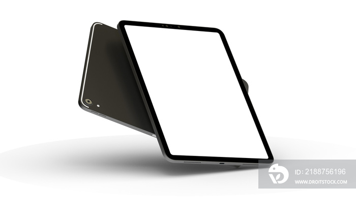 tablet pc - Modern black tablet computer isolated on white background.