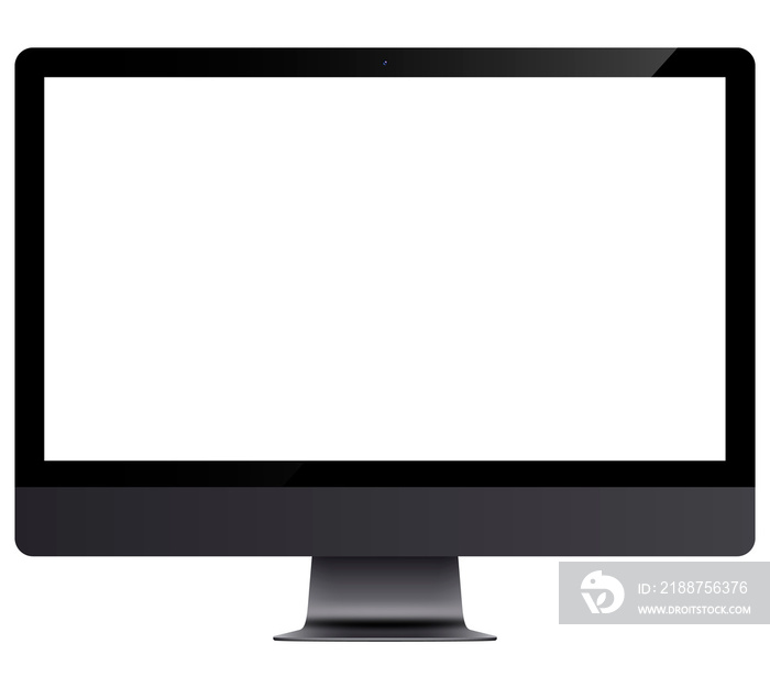 Mockup / template. Computer monitor with blank screen for your design. PNG 24