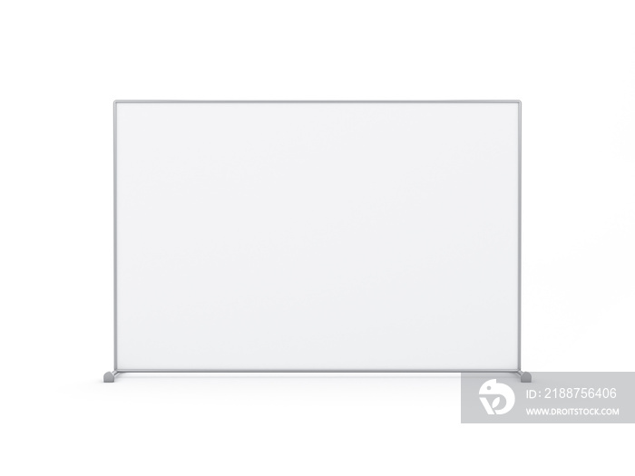 Press Wall Banner with Metallic Frame Mockup isolated on white