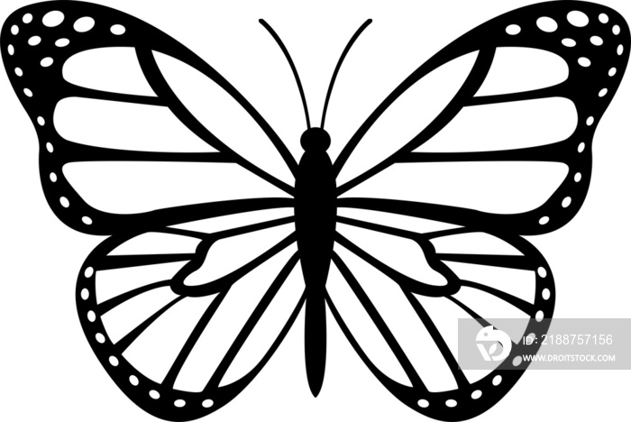 silouette ornamental  butterfly isolated on transparent background illustration floral design element, png, clip art, icon