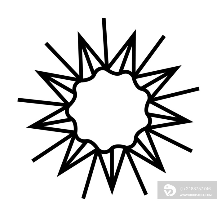 minimalist sun illustrations in an outline style. a simple drawing of the ancient sun symbol for creative design.