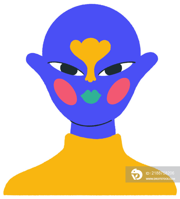 Colorful asian character