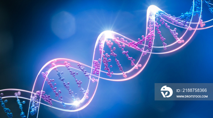 DNA Helix structure, Science and technology Background. 3d illustration.