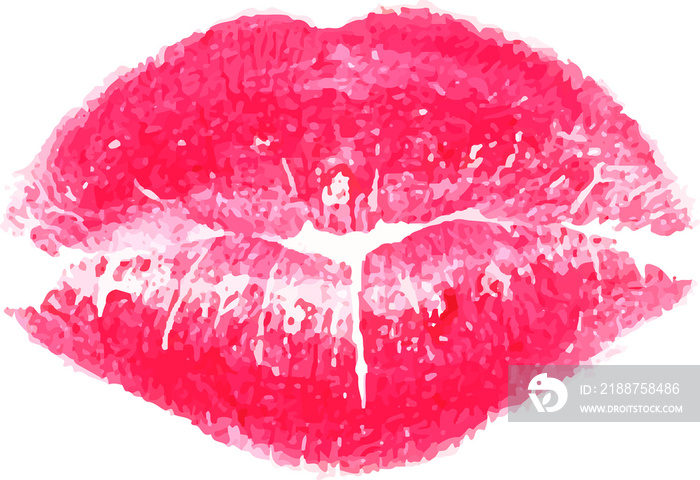 Kissing lips isolated on white background.