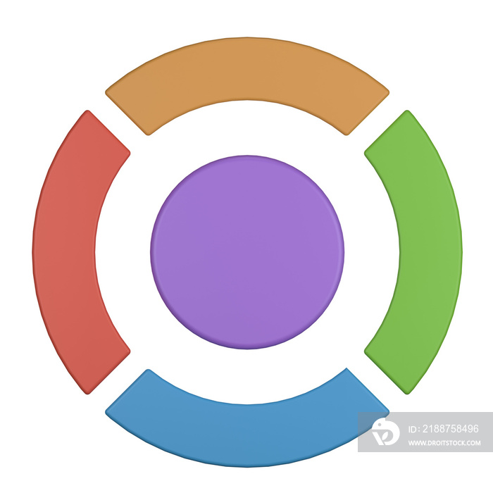 3D Render infographic icon, infographic bar chart icon, data graph element, design the pie chart, concentric circle for business info illustration