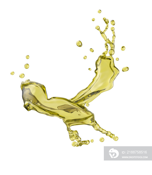 Splashing oil with transparent background