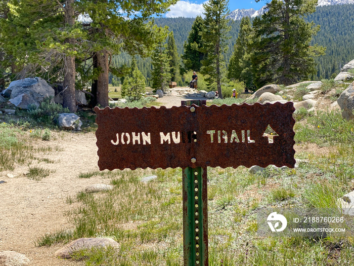 John Muir Trail Signage, Yosemite, California, USA