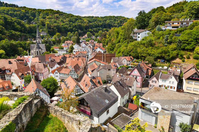 Ancient town Eppstein, Germany. Top view