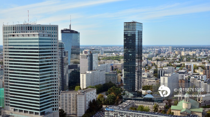 Cityscape of city from the viewing terrace located on the 30th floor.