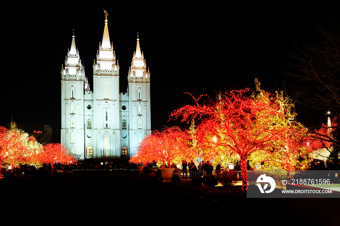 Salt Lake City Mormon Temple Christmas Lights