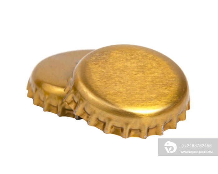 Metal beer cap cork isolated on the white background