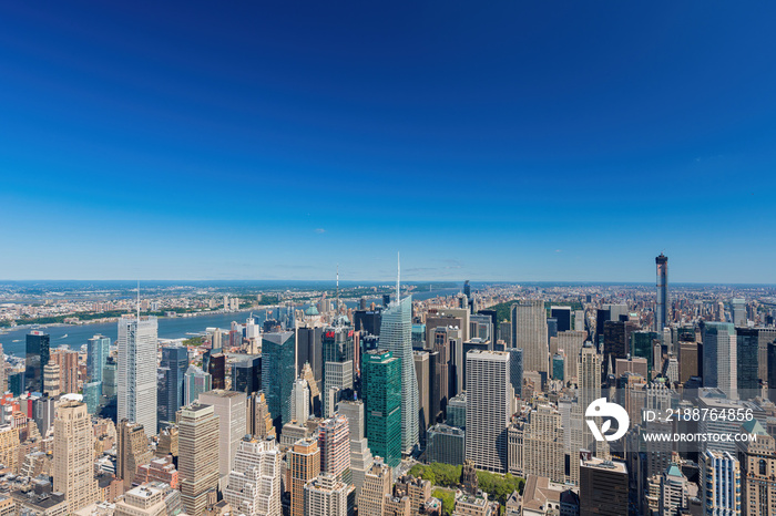 Aerial view of New York City cityscape