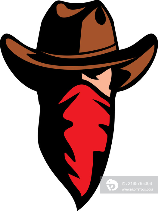 American cowboy with bandana (scarf) png illustration