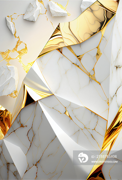 white and golden marble abstract texture background