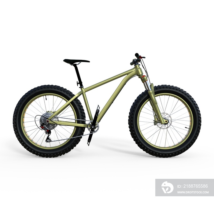 3D-Illustration of a fatbike bicycle over white