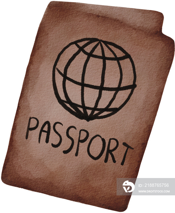 passport watercolor png