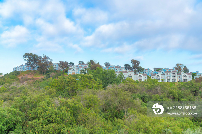 Carlsbad neighborhood on top of a slope at San Diego, California