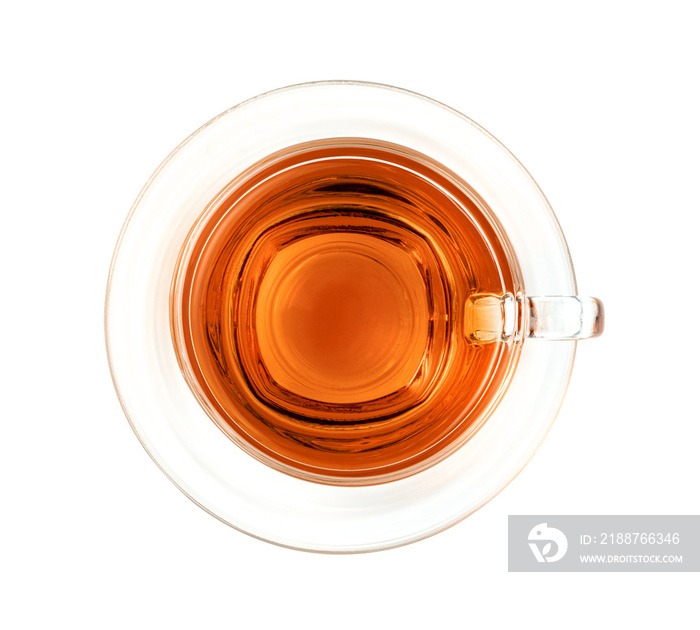 Transparent cup of tea isolated on white background ,include clipping path