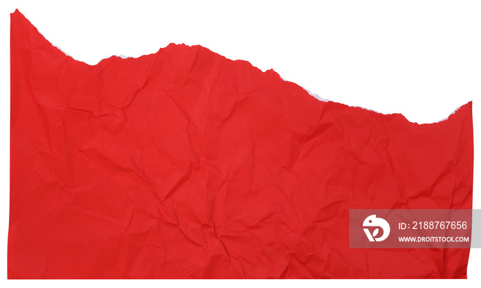 Red torn crumpled paper