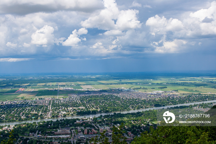 Aerial view of a canadian suburban city