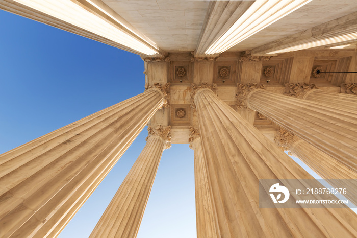 The marble columns of the Supreme Court of the United States