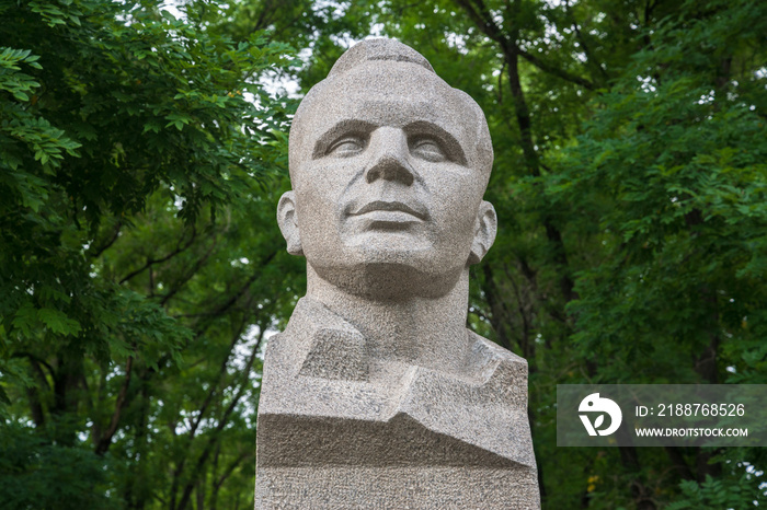 Statue of Jurij Alexejevic Gagarin in Tiraspol, the capital of Transnistria, a self governing territory not recognised by United Nations