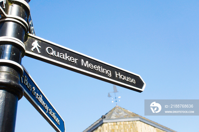 Quaker meeting house sign